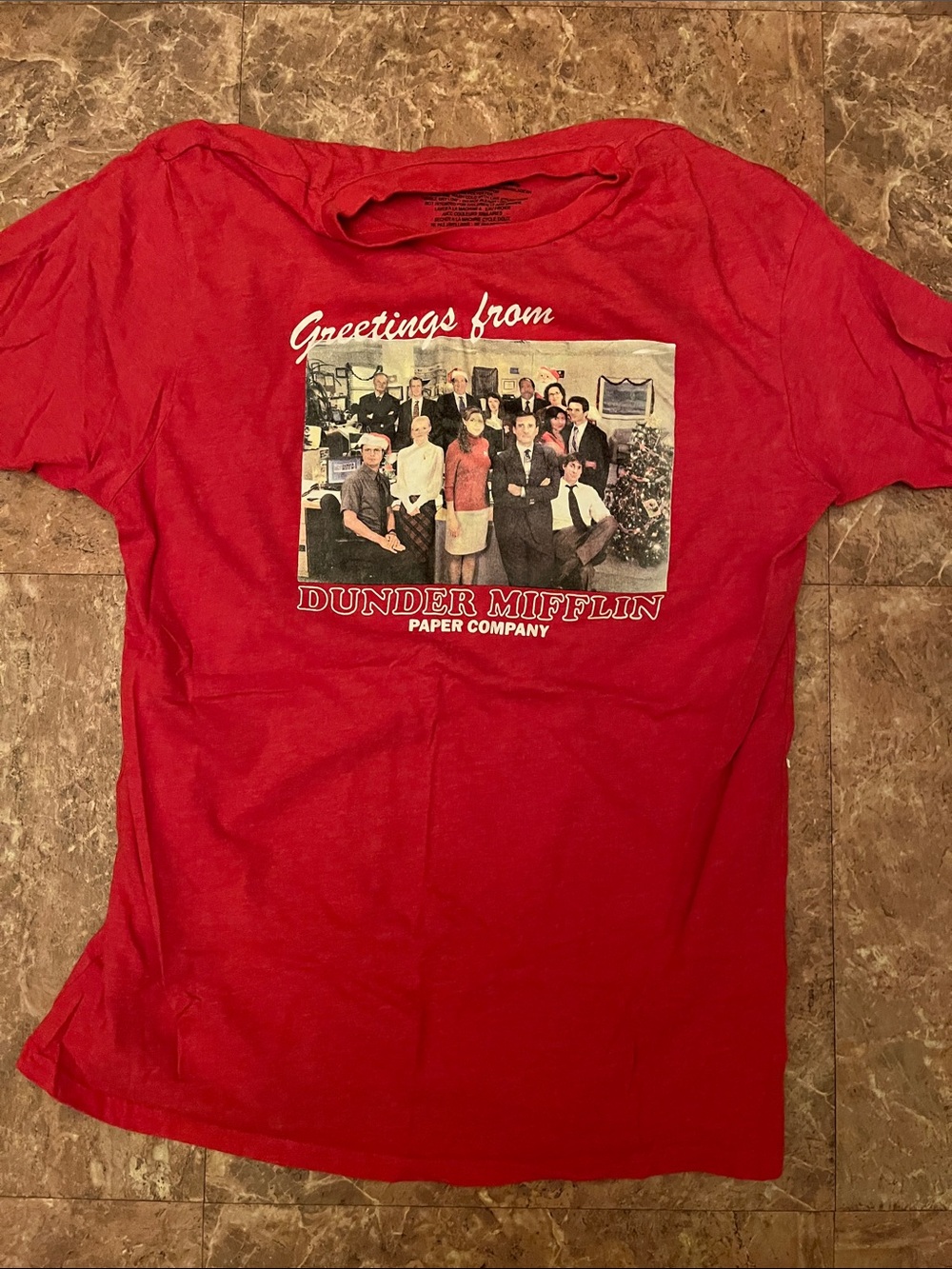 Ripple Junction Red 'Dunder Mifflin' Short Sleeve Crew Tee